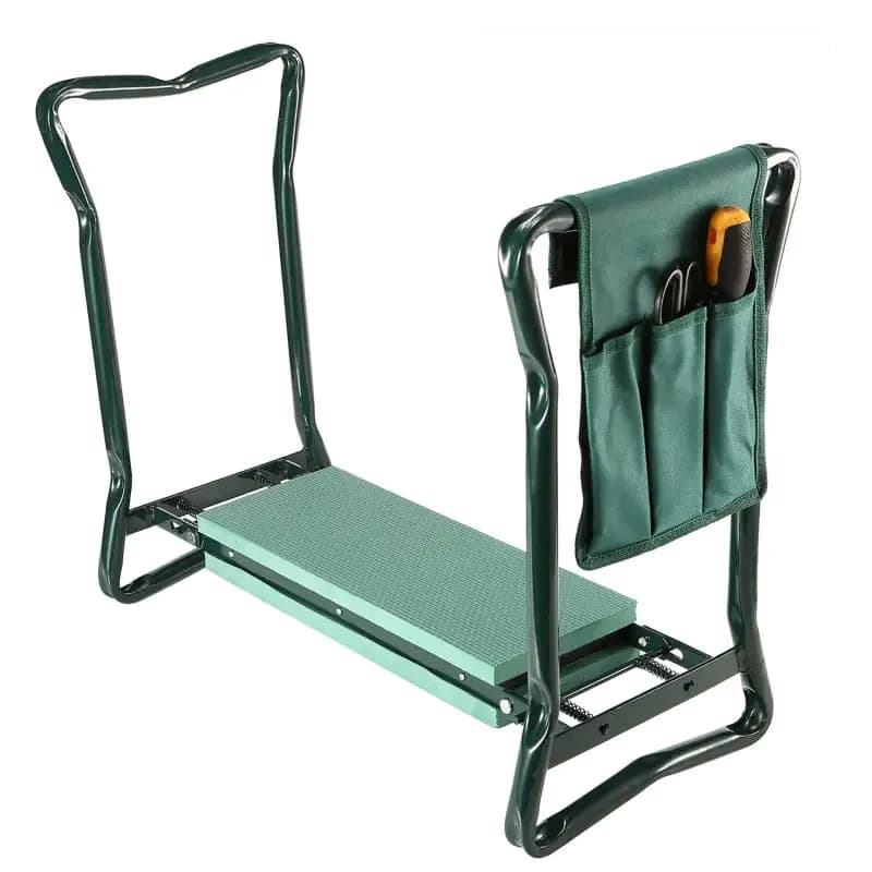 Foldable Garden Kneeler Seat With Kneeling Soft Cushion Pad Tools Pouch Portable Gardener