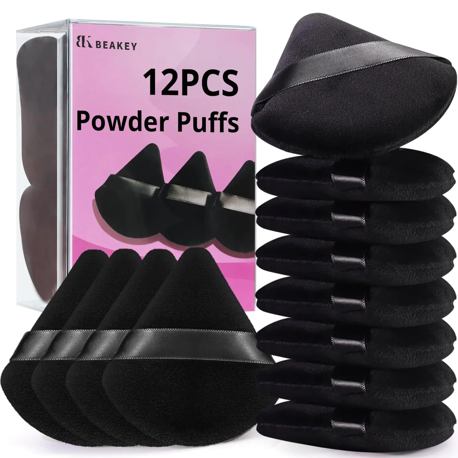 Triangle Powder Puffs for Face Makeup, 12 Pieces