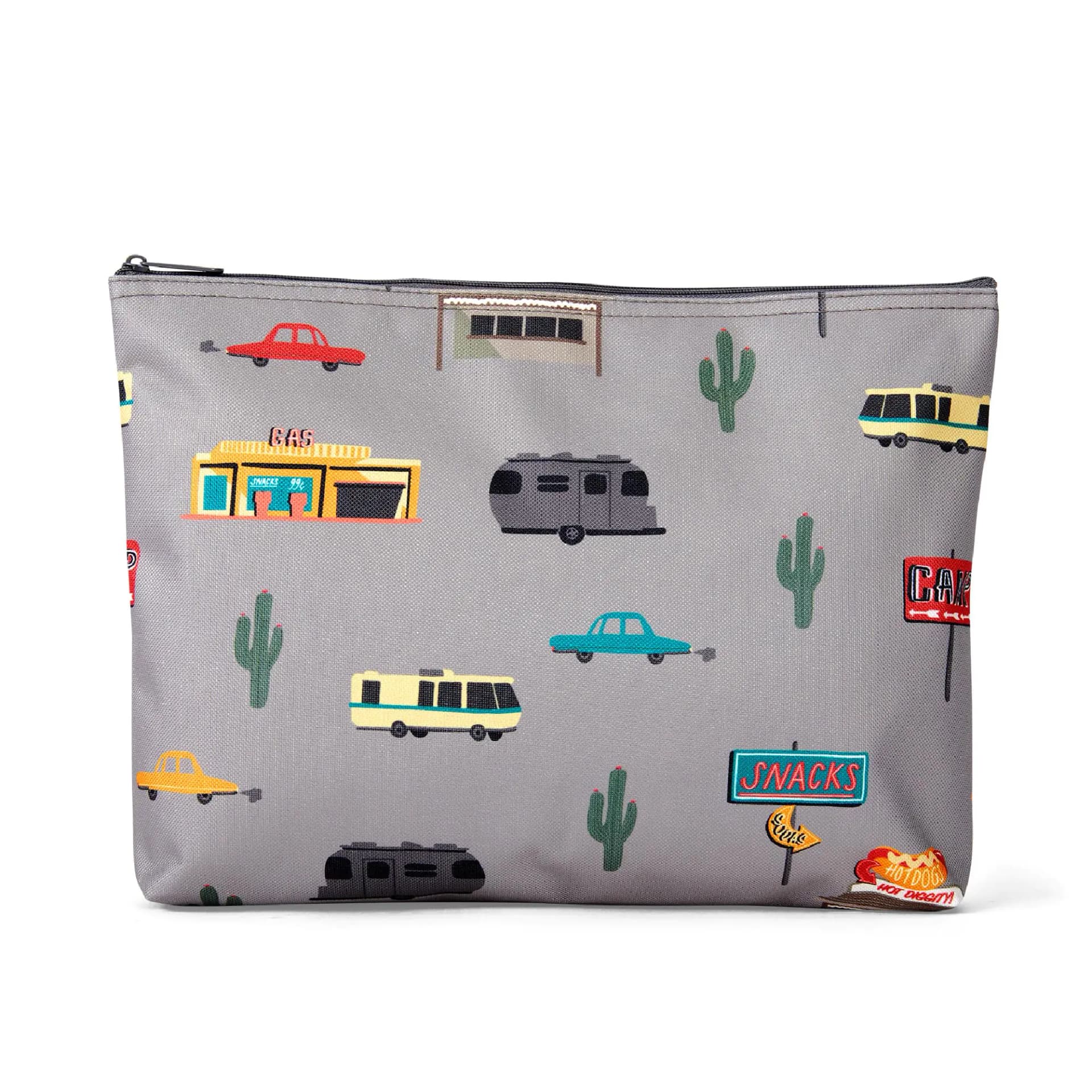 Painted Floral Cactus Large Zipper Pouch