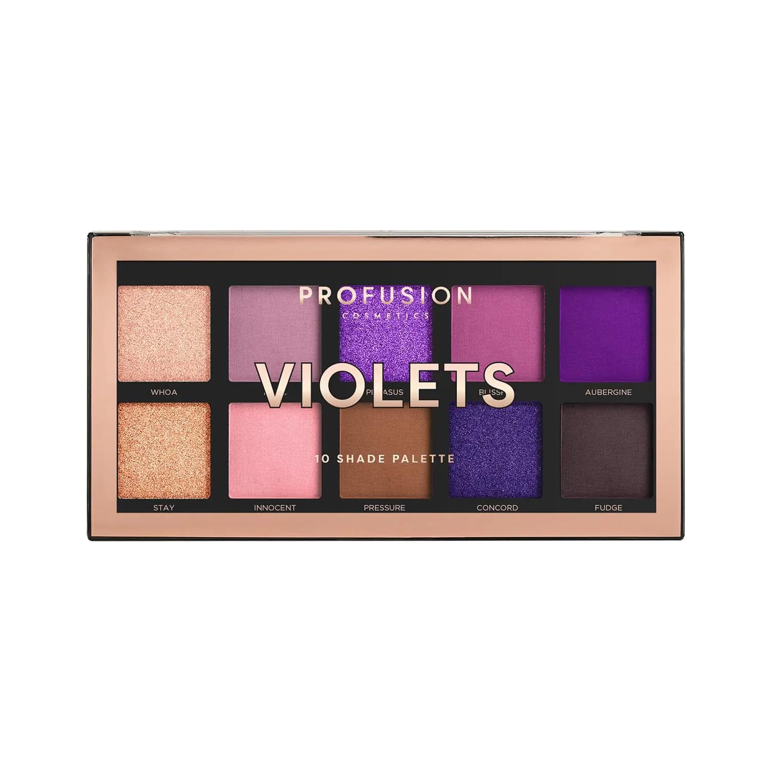 Profusion Cosmetics Violets 10 Shade Eyeshadow Palette Glows Elegance and Sophistication With Captivating Vibrant Colors Achieve Stunning Eye and Rise Your Makeup Routine With Premium Beauty Tool