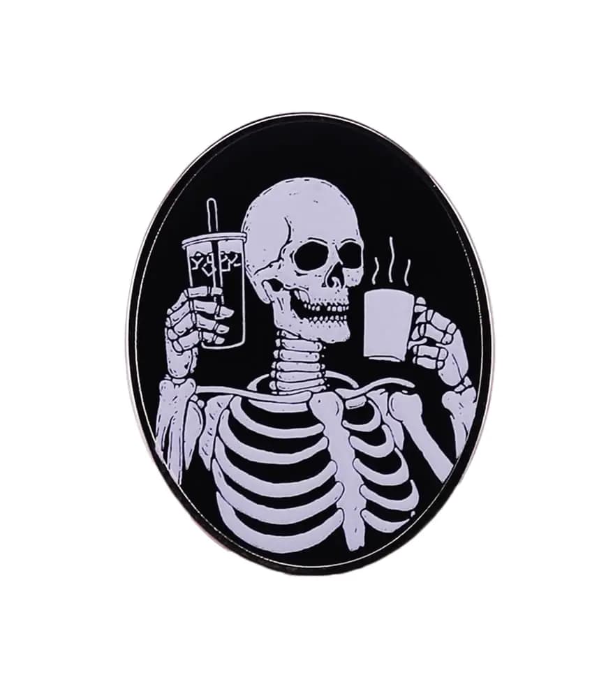 vmcoatdu Skeleton Hands Heart Pin Funny Brooch Enamel Lapel Pin Badge (Human skeleton)