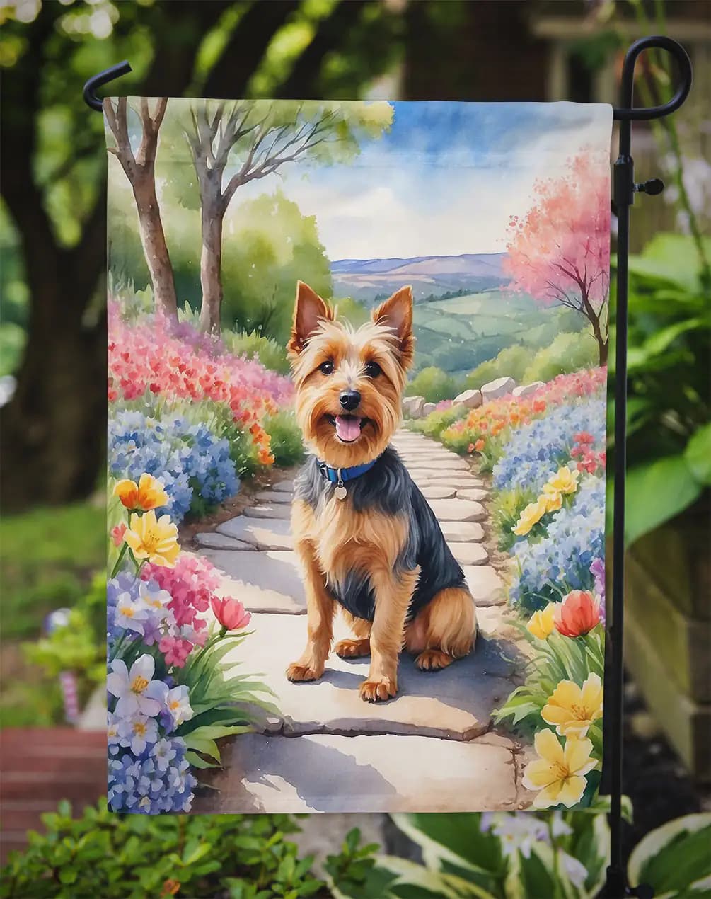 Australian Terrier Spring Garden Flag