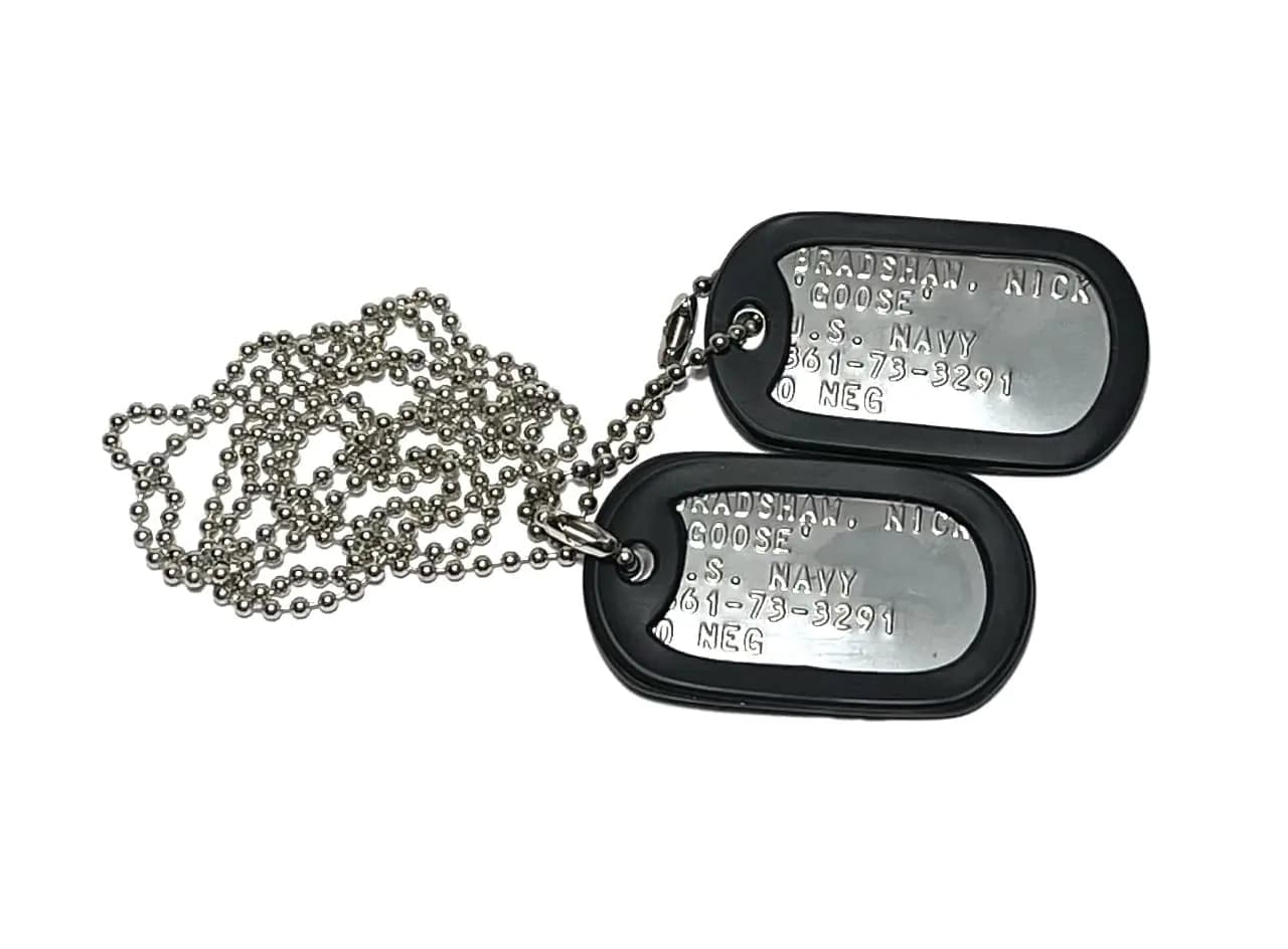GOOSE Stainless Steel Military Dog Tag Set Halloween Costume Prop