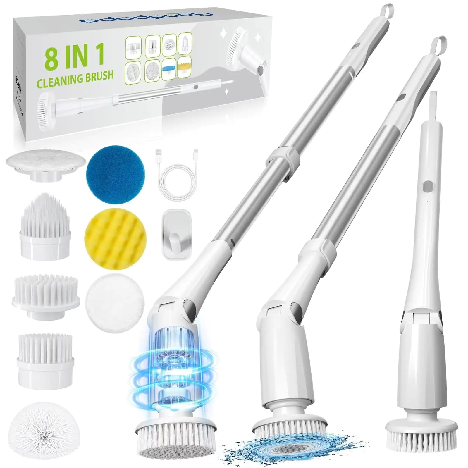 Electric Spin Scrubber with Replaceable Brush Heads