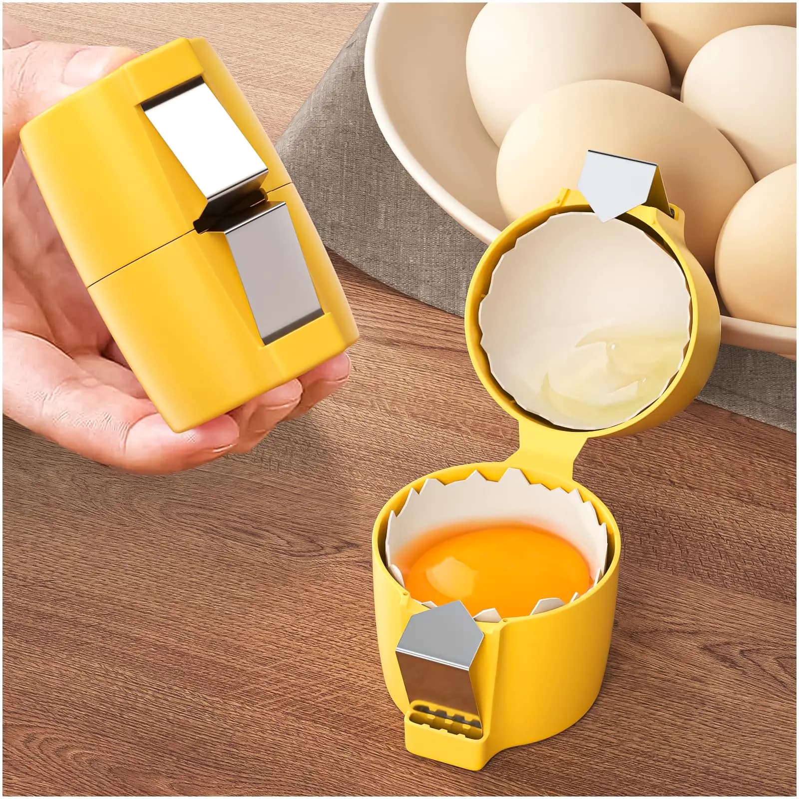 Egg Shell Opener and Separator Tool