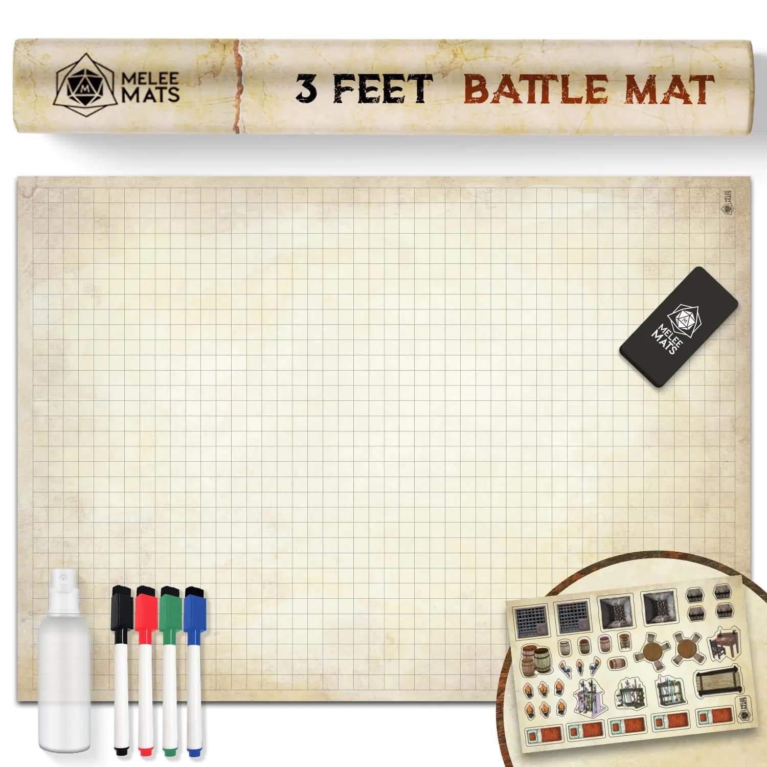 Melee Mats DND Battle Grid Map Kit