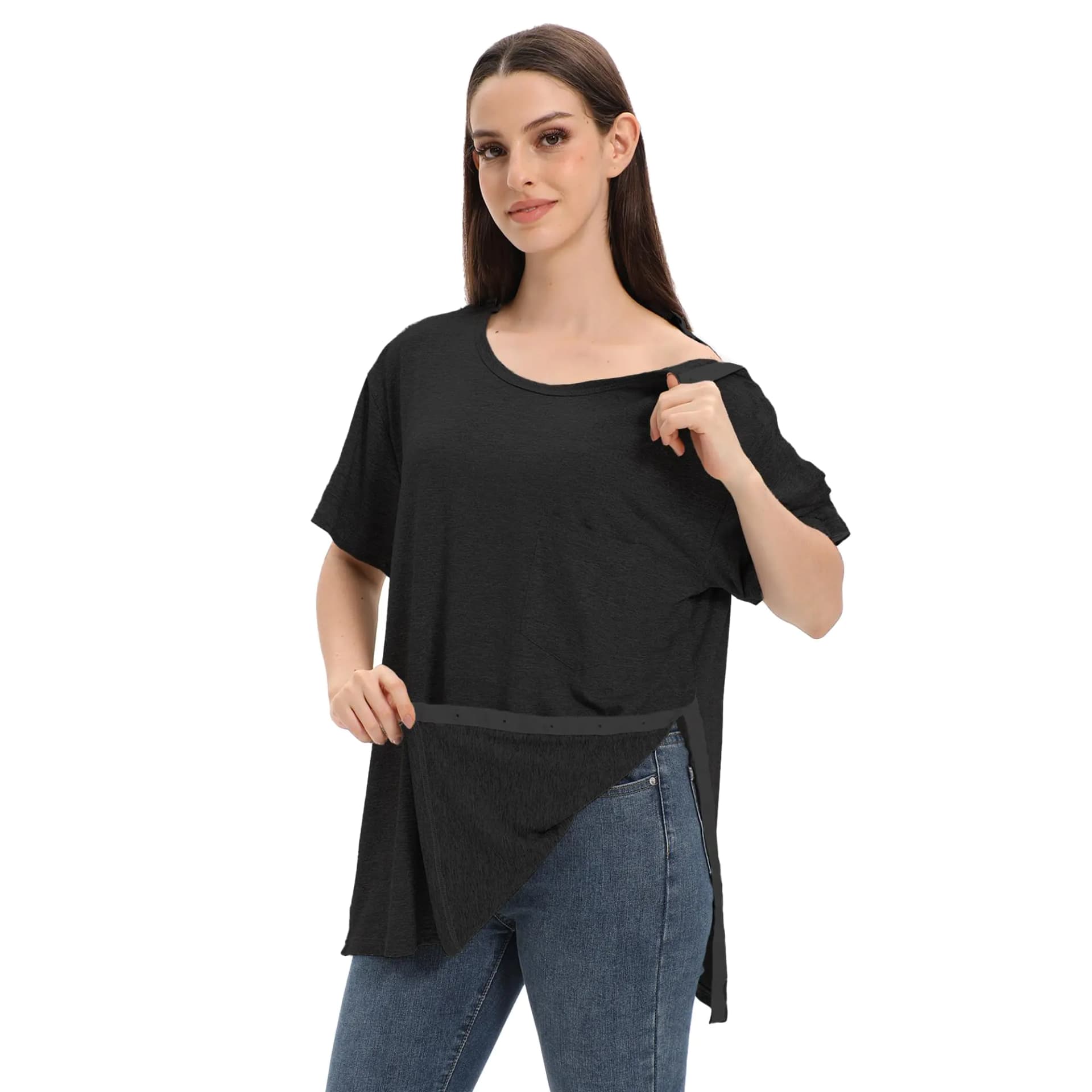 Post-Surgery Recovery Shirt With Snap Access