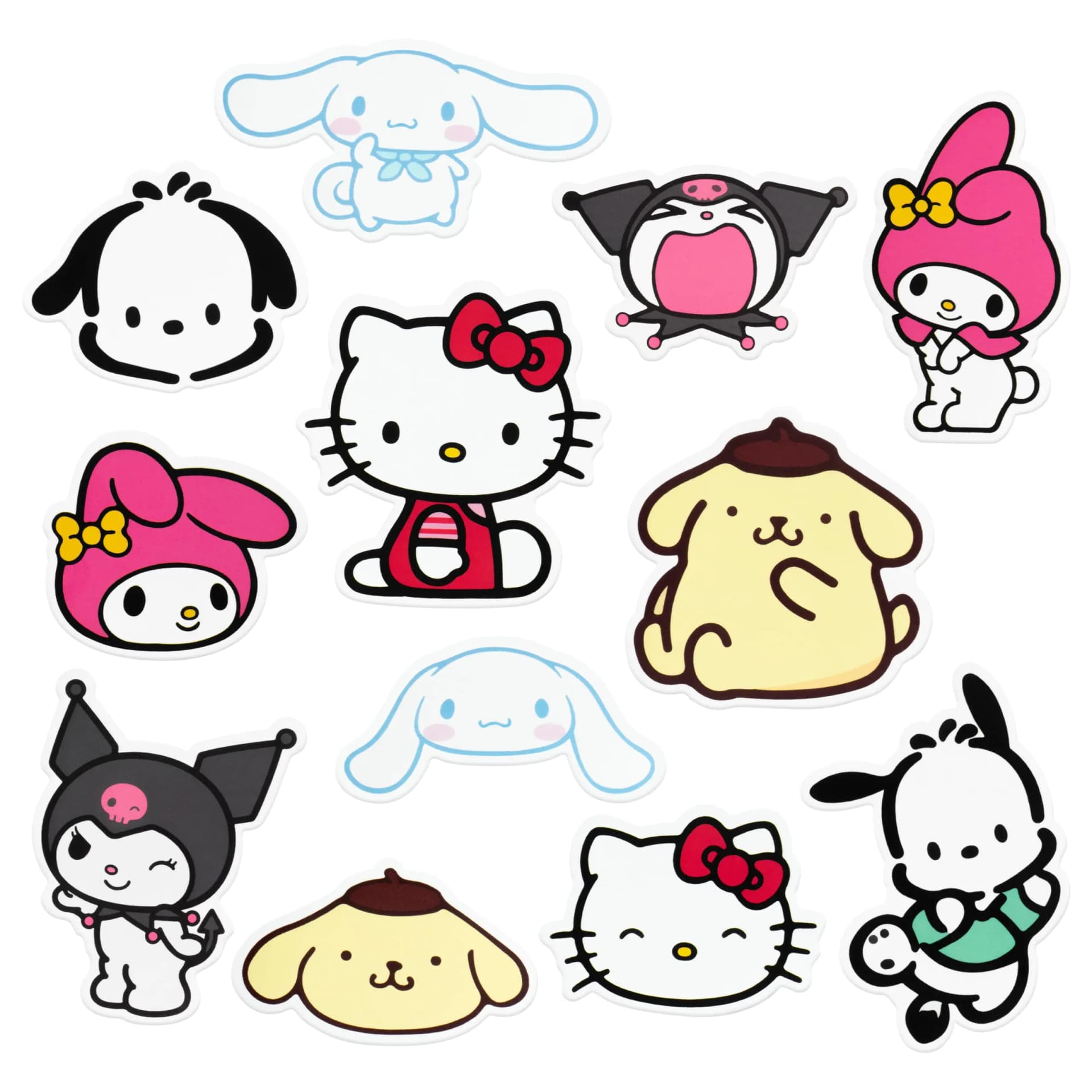 Kawaii Cartoon Character Refrigerator Magnets Set
