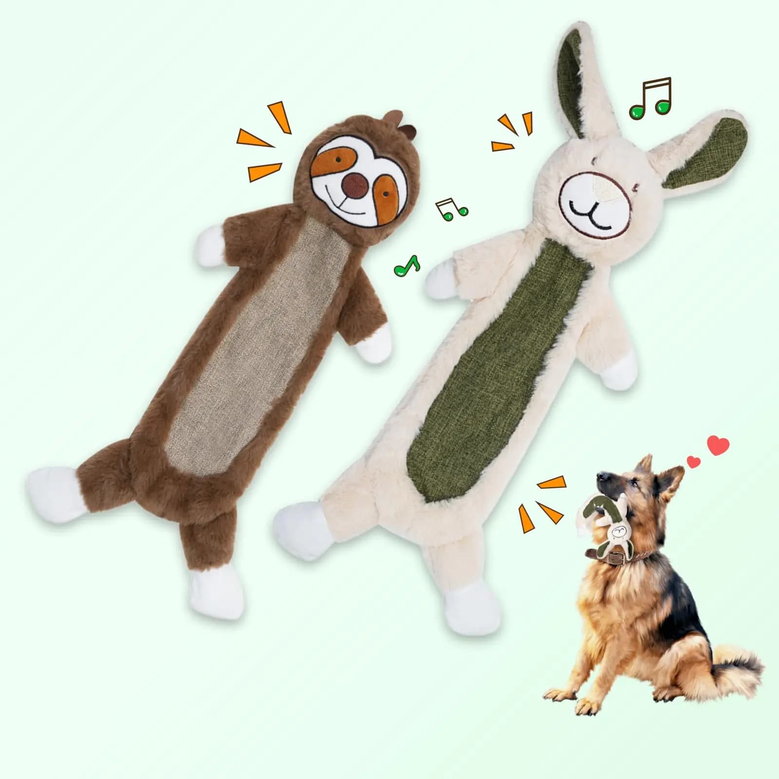 No Stuffing Crinkle Squeaky Dog Toys Pack