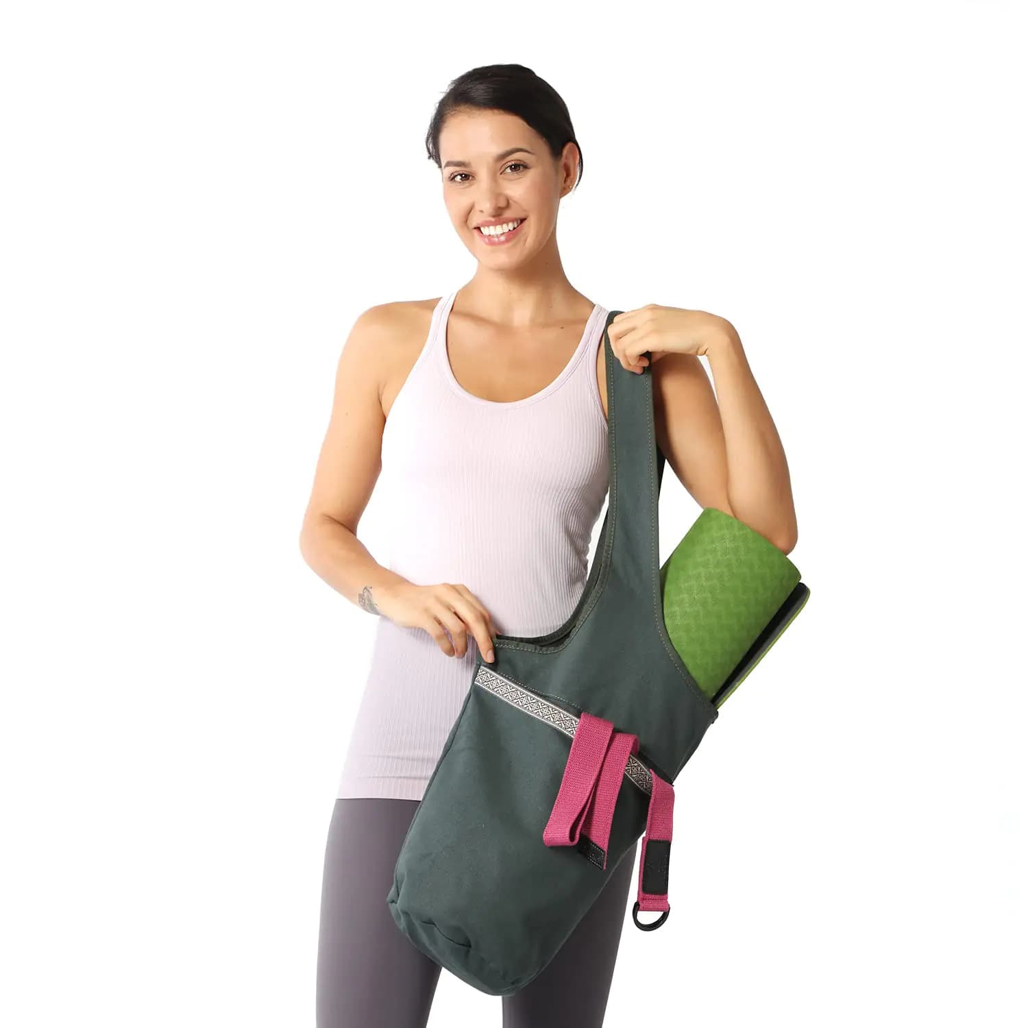 Yoga Mat Bag with Large Pocket and Strap