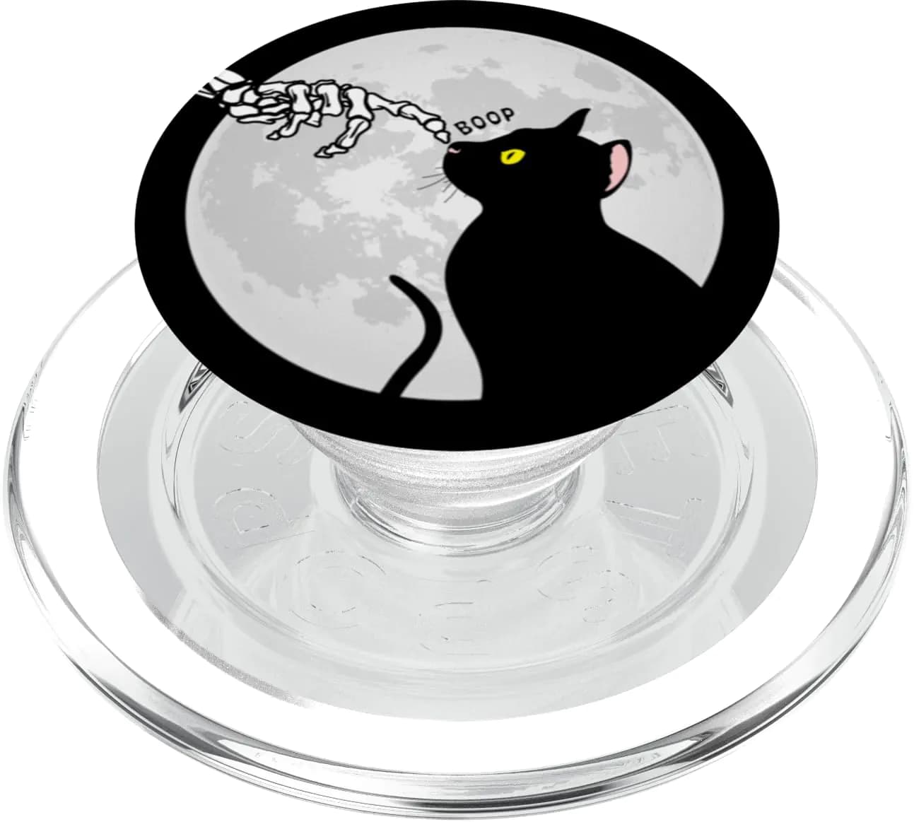 Funny Boop Skeleton Hand Cat Moon Skeleton Halloween PopSockets MagSafe PopGrip for iPhone