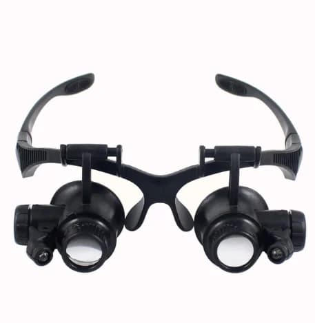 Head-Mounted Magnifying Glass with Dual LED Lights 10x/20x