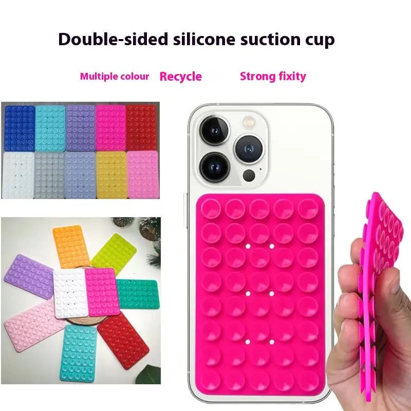 Silicone Double-Sided Suction Cup Phone Case Detachable Mount, Sticky Phone Grip with Higher Suction Power for iPhone, Hands-Free Phone Accessories Holder for Selfies and Videos