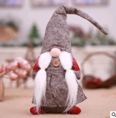 Christmas Decorations - Faceless Doll & Forest Santa Figurine