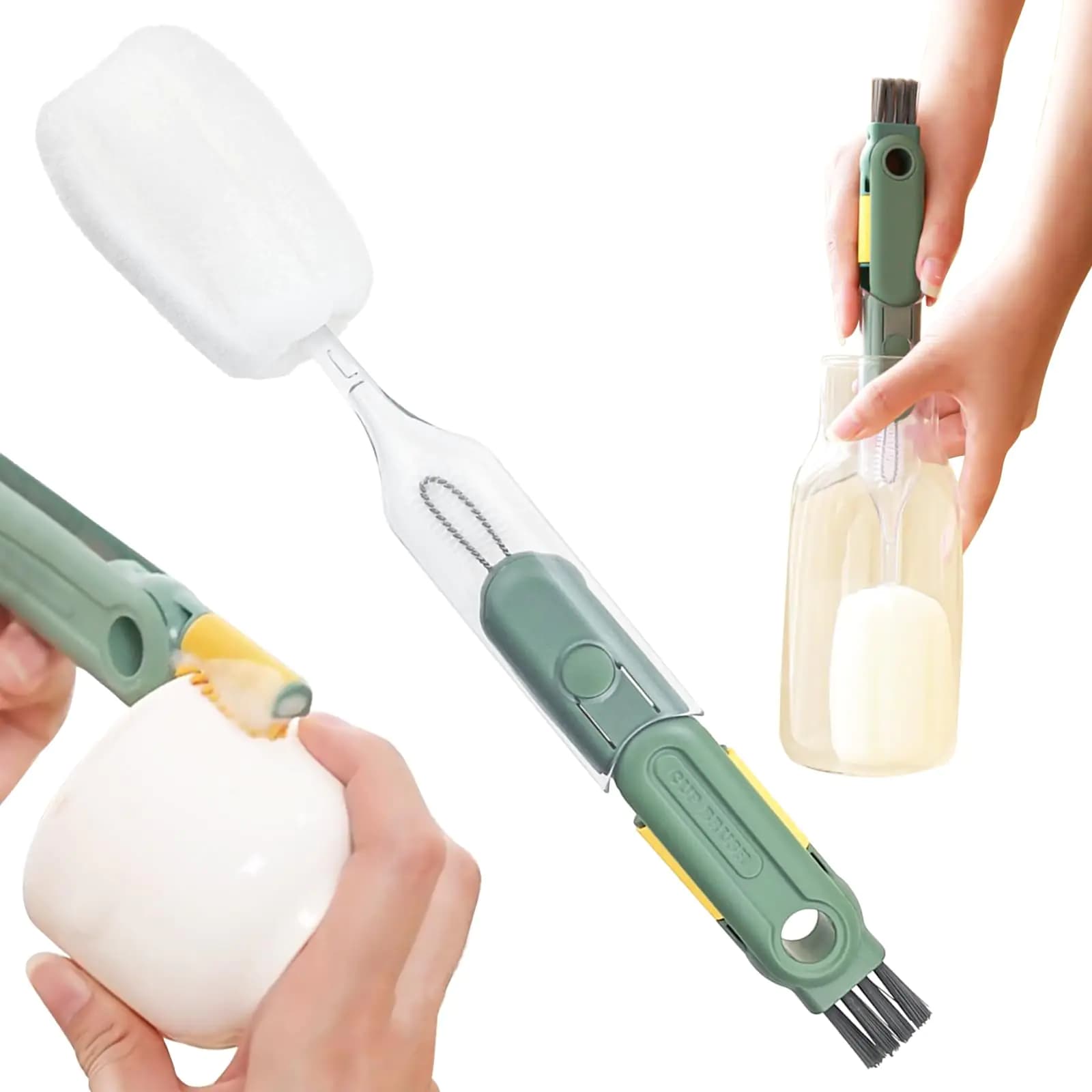 5-in-1 Bottle Cleaning Brush Kit With Soft Sponge