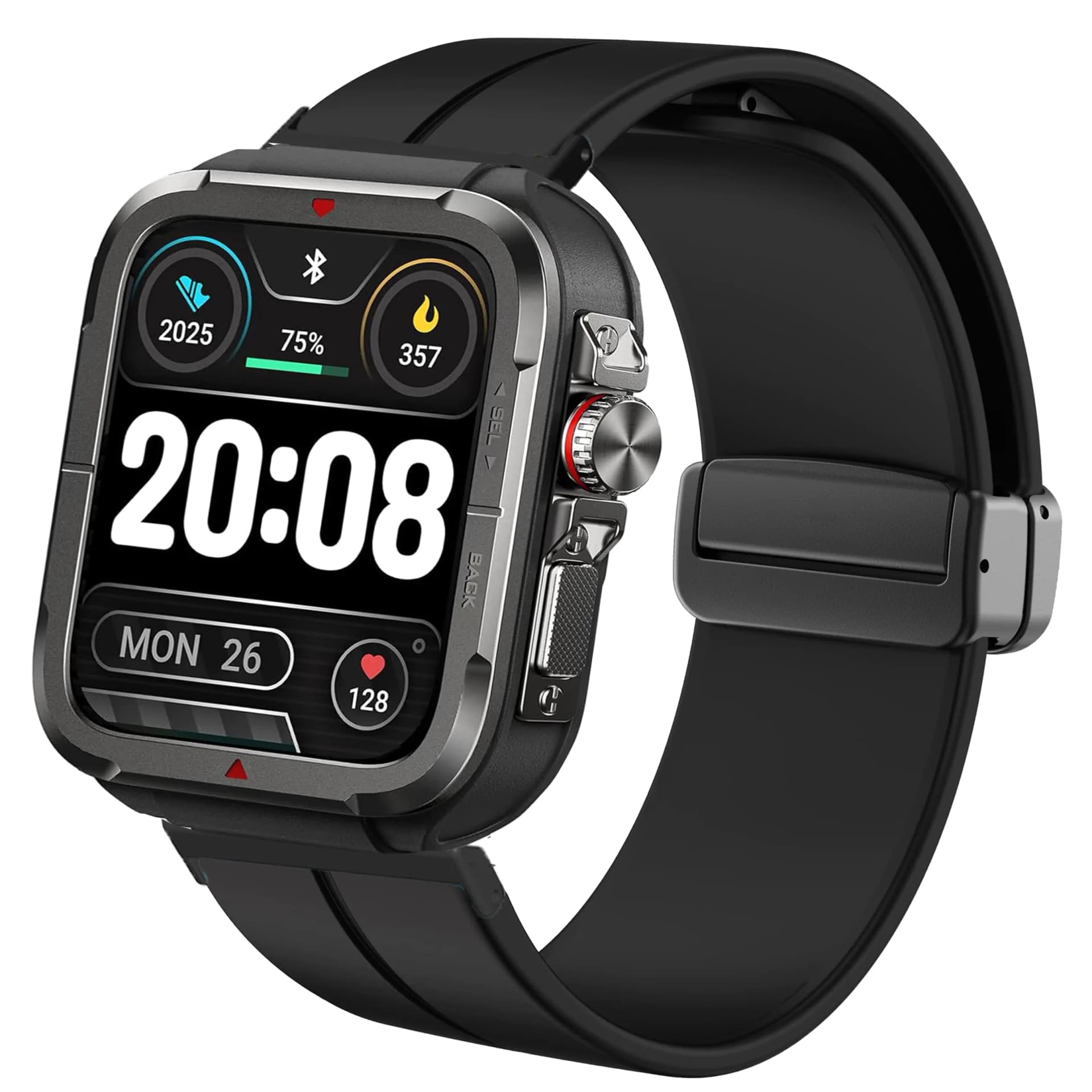 SKG R8 Silicone Magnetic Watch Band Black