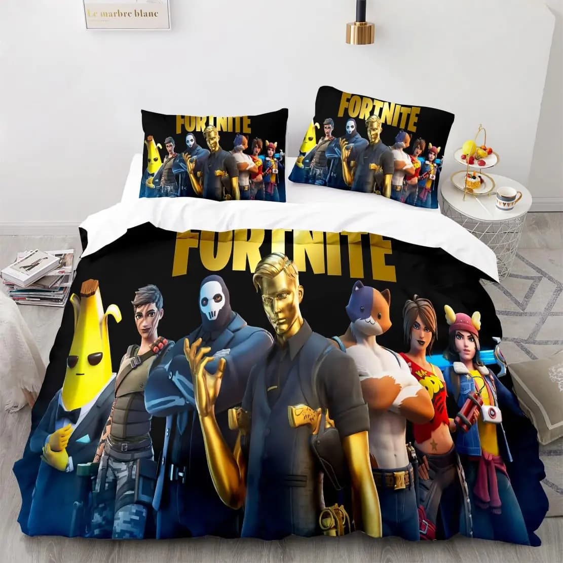 Bedding Set Twin Size Shooting Games for Kids Boys Girls Childrens Duvet Cover Set Twin Anime Cartoon Bedding Duvet Cover Set 3 Piece Christmas Duvet Cover with 2 Pillowcases