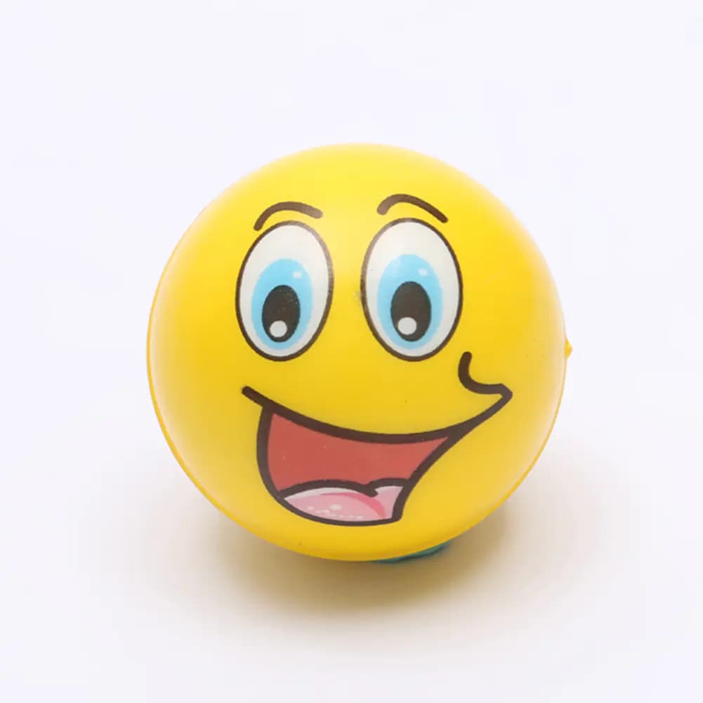 5cm Yellow Emoji PU Stress Ball for Kids Toys