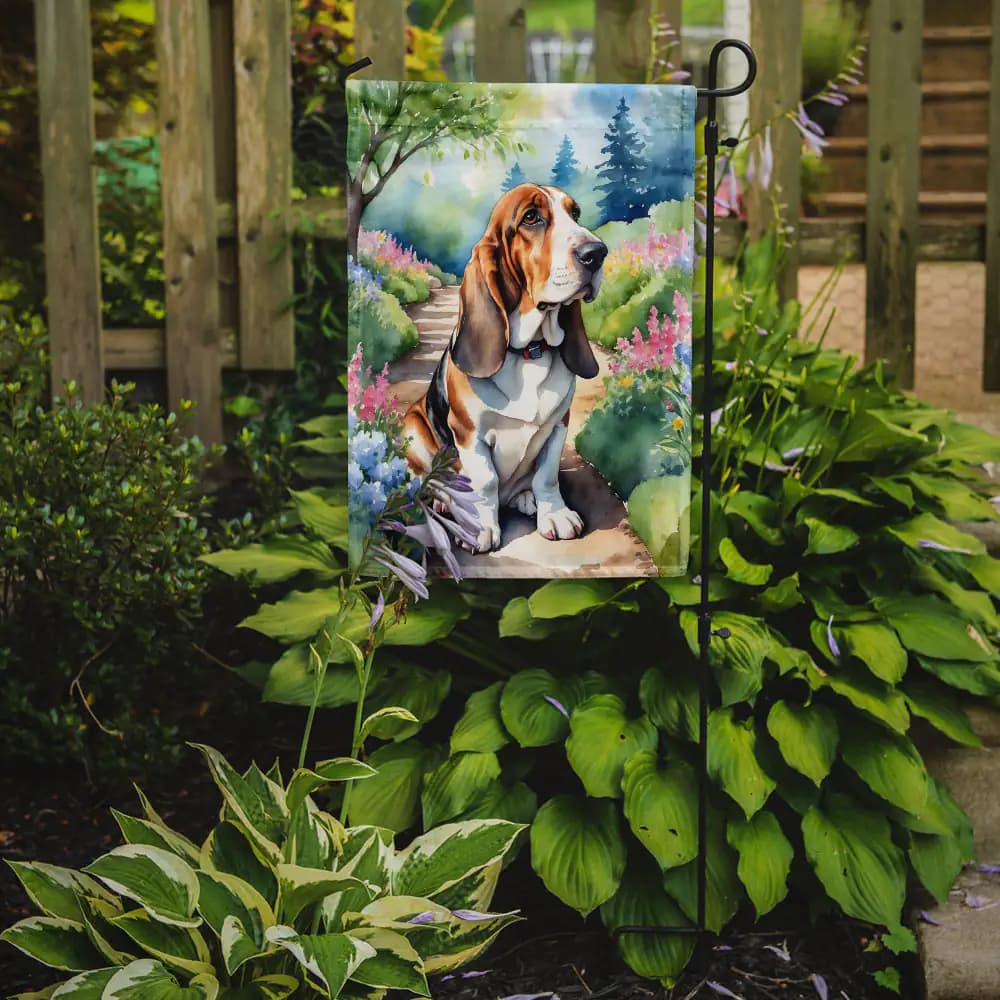 Basset Hound Spring Garden Flag