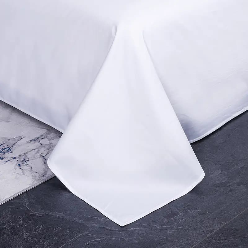 Luxury Hotel Bedding Set - 60s Cotton, White Satin