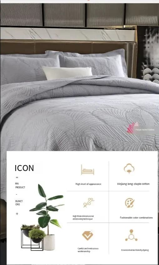Embroidered 3-Piece Bedding Set