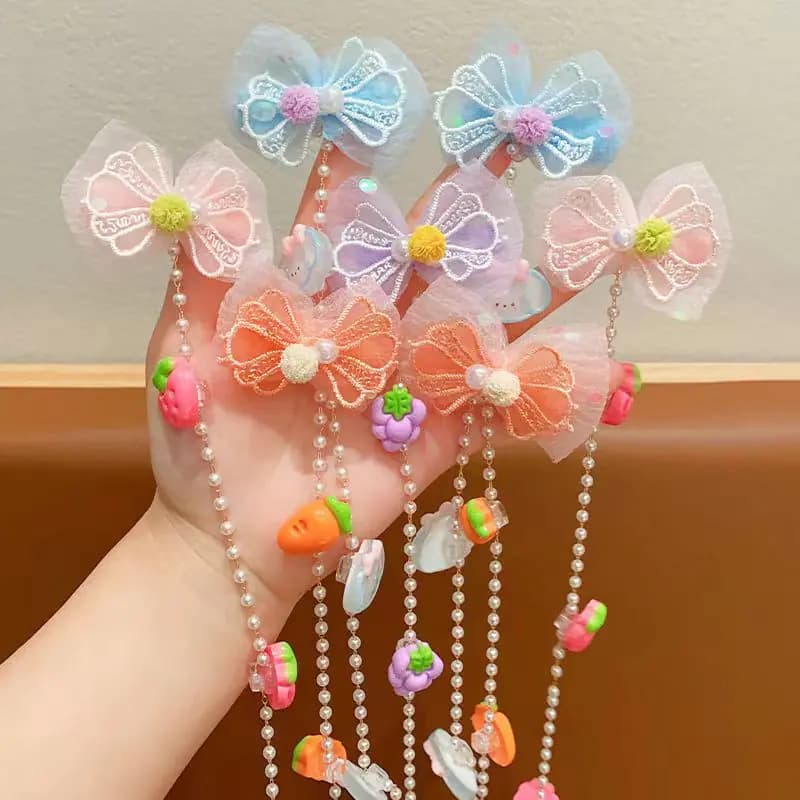 Colorful Flower Hair Chains and Butterfly Hair Accessories