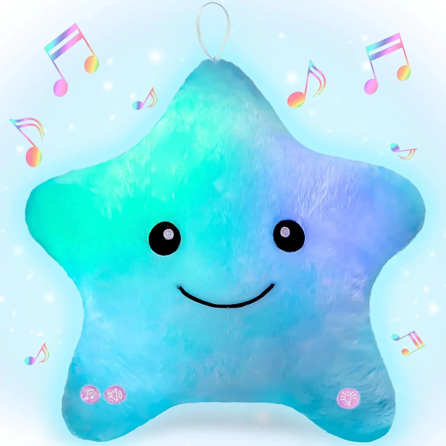 Sensory Star Plush Pillow with Light Music