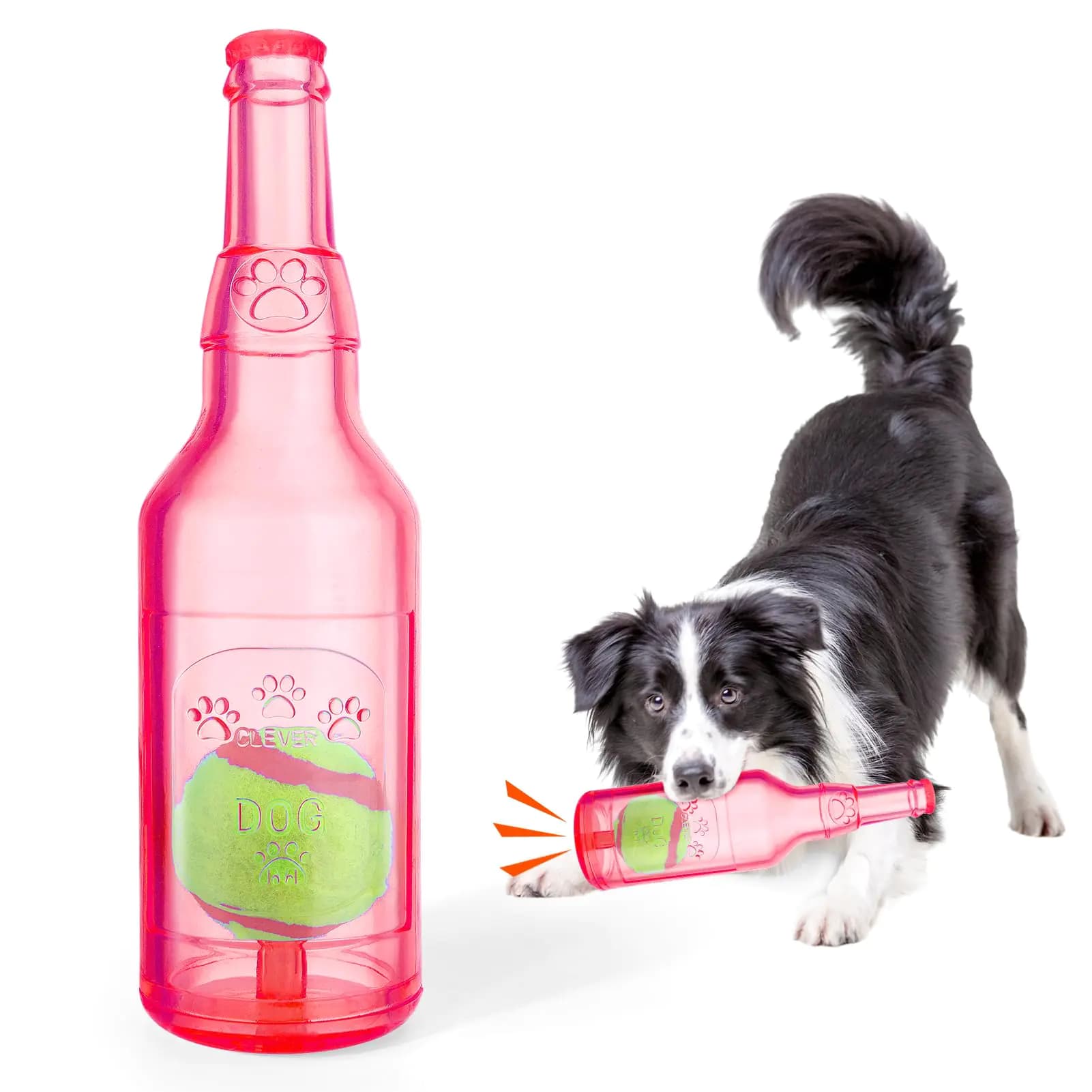 Rain Water Bottle Dog Toy Red