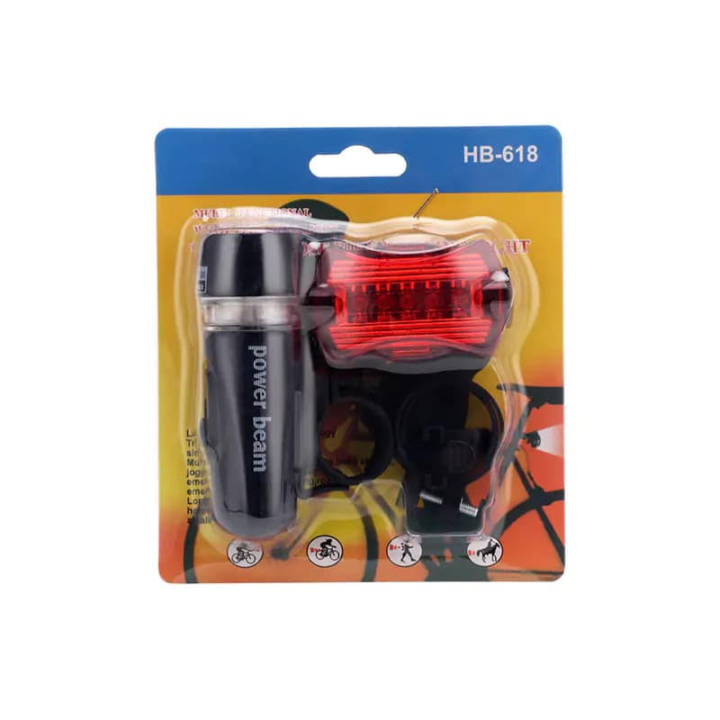 Bicycle Front and Rear Light Set with 5 LED Lights