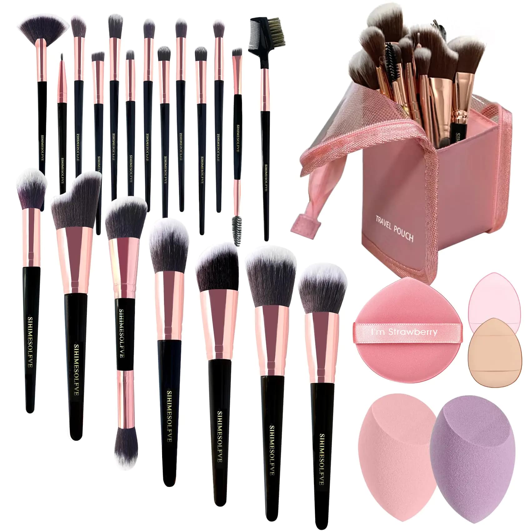 Professional Makeup Brush Set 23-Piece with Bag