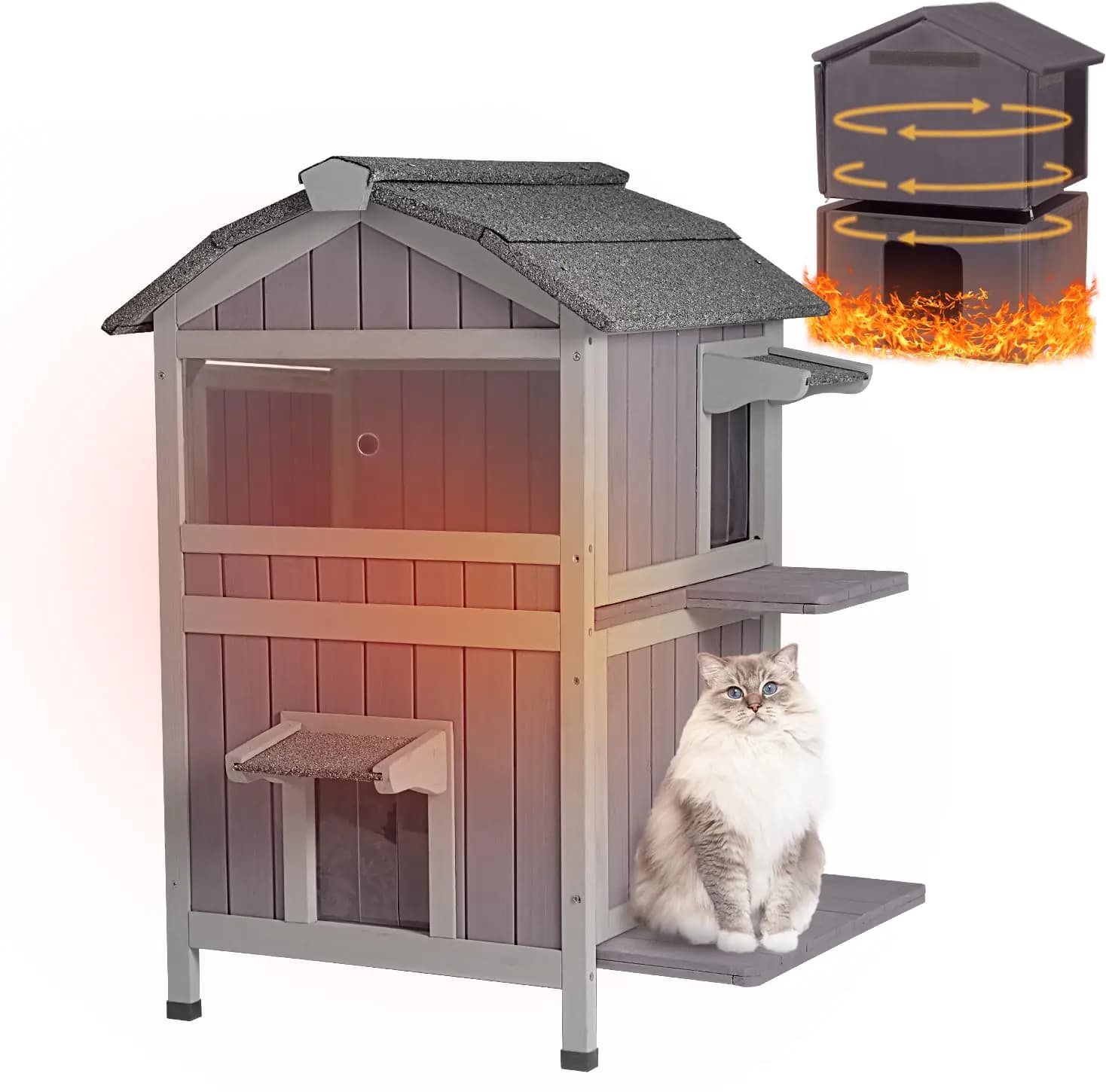 Aivituvin Heated Outdoor Cat Shelter Weatherproof