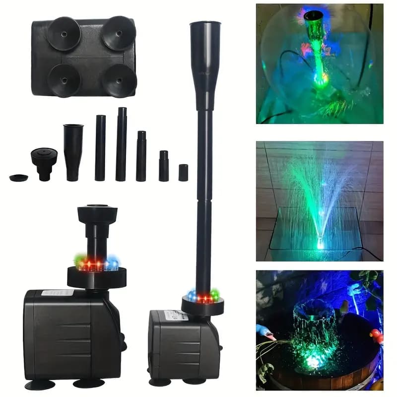 Pond Fountain Pump SM-068 with 12 LED Lights & Nozzles