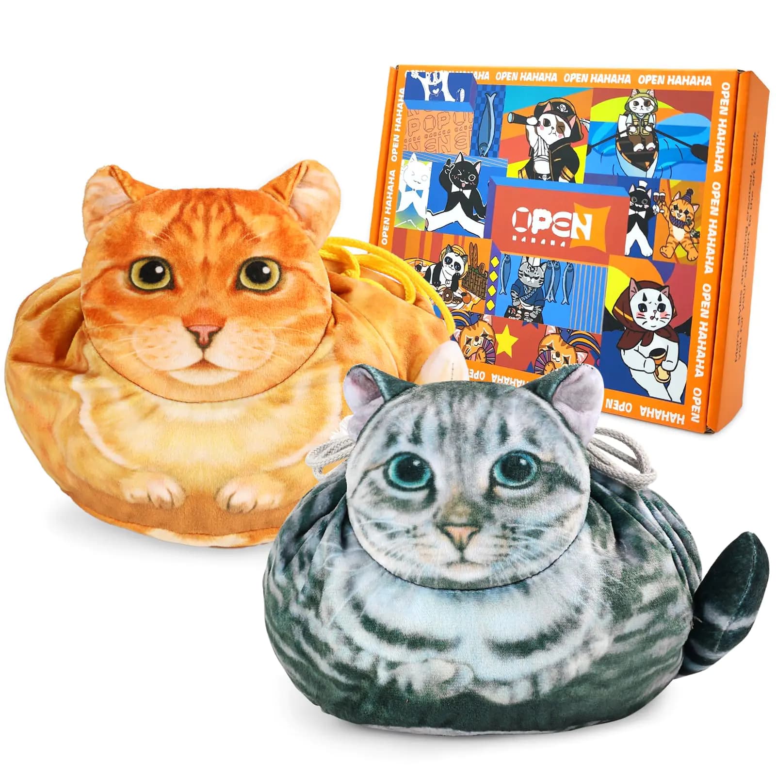 Cat Drawstring Makeup Bag Organizer Two Pack