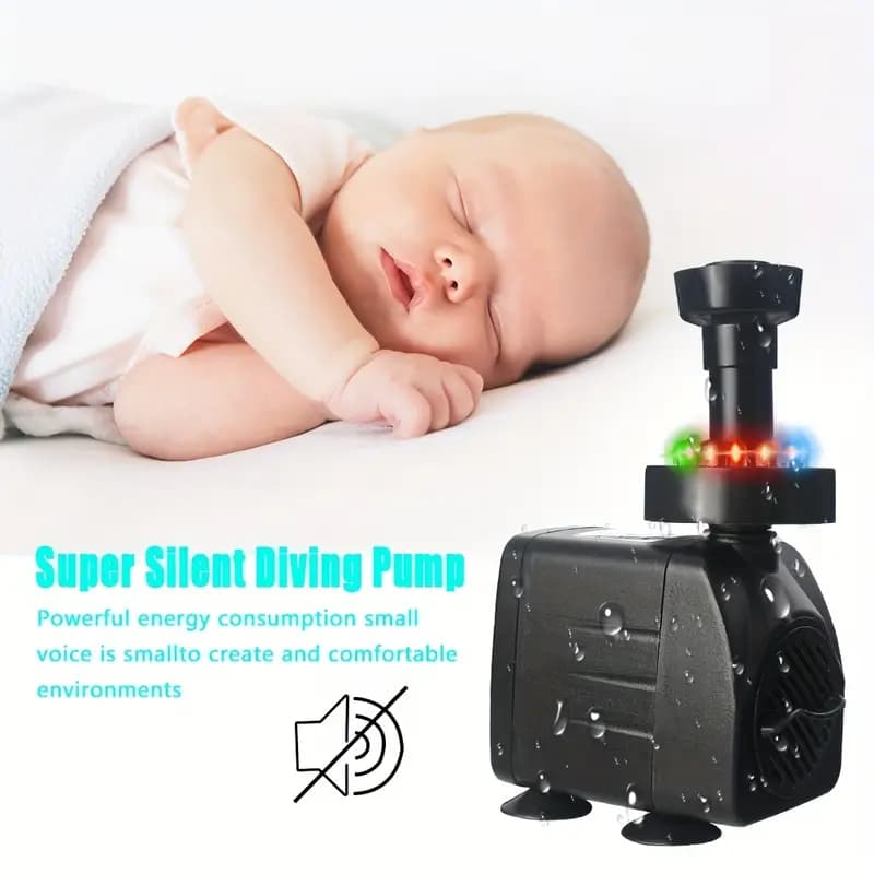 Pond Fountain Pump SM-068 with 12 LED Lights & Nozzles