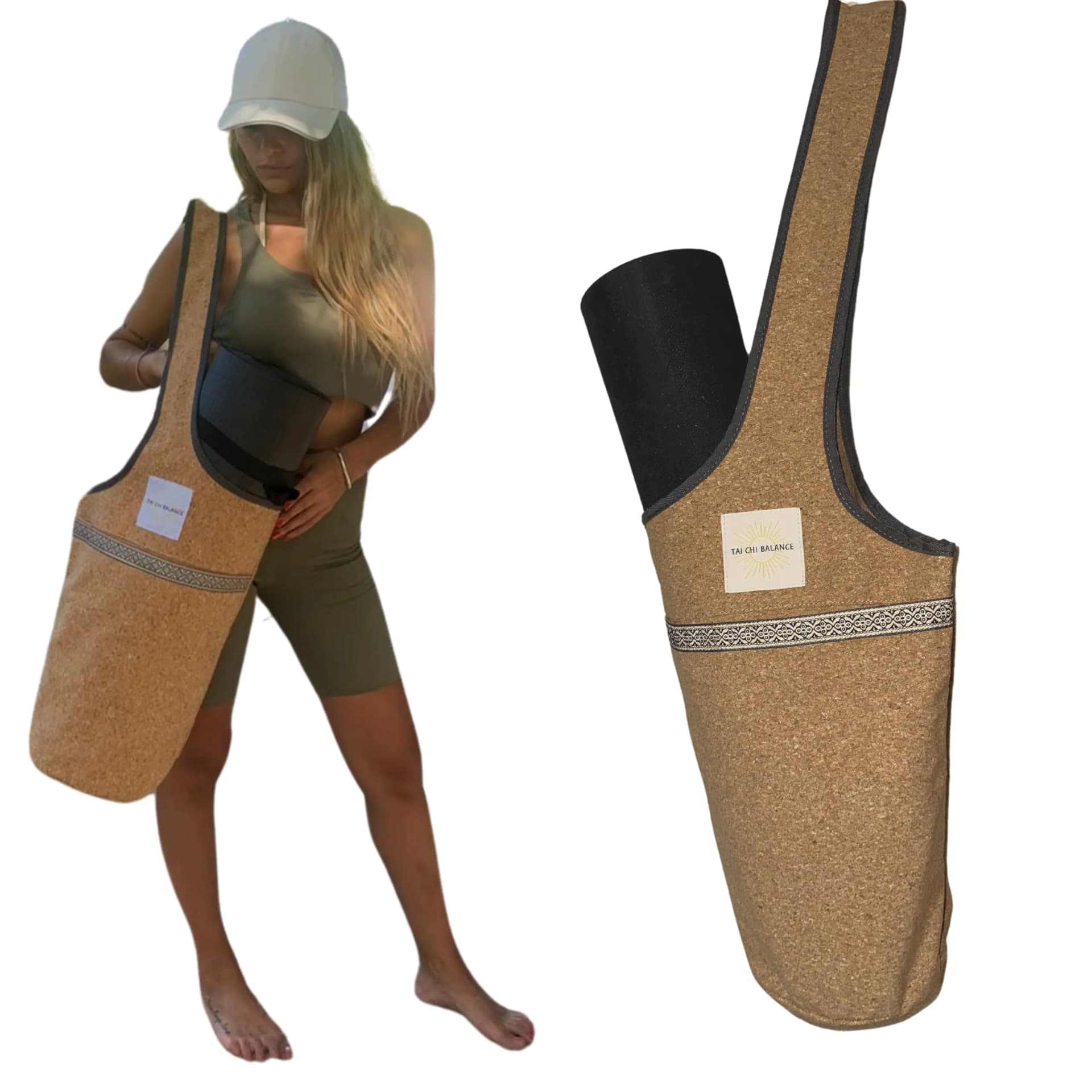 Cork Yoga Mat Bag With Carrier Strap