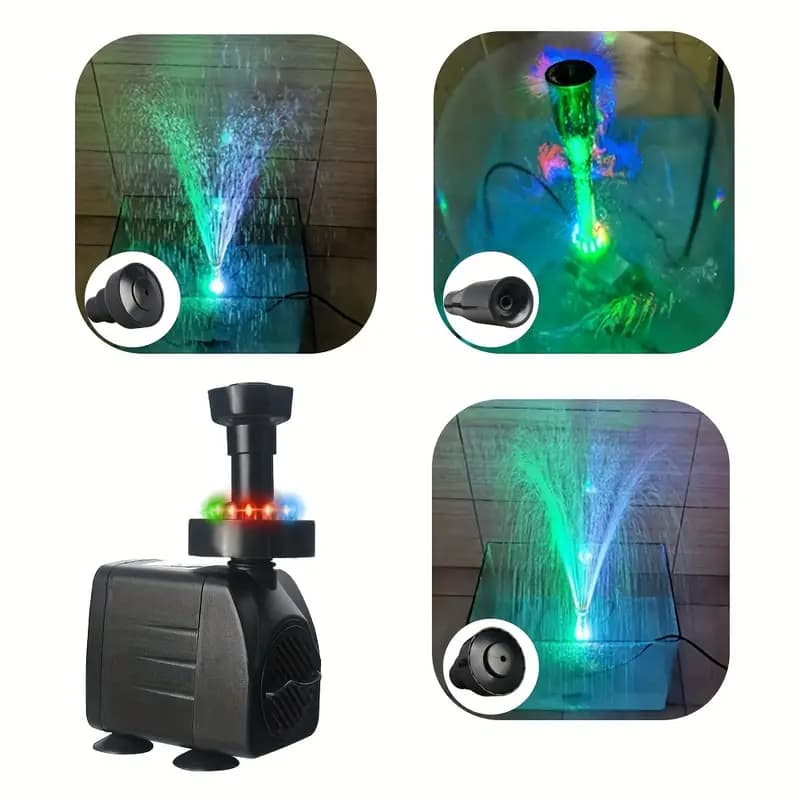 Pond Fountain Pump SM-068 with 12 LED Lights & Nozzles