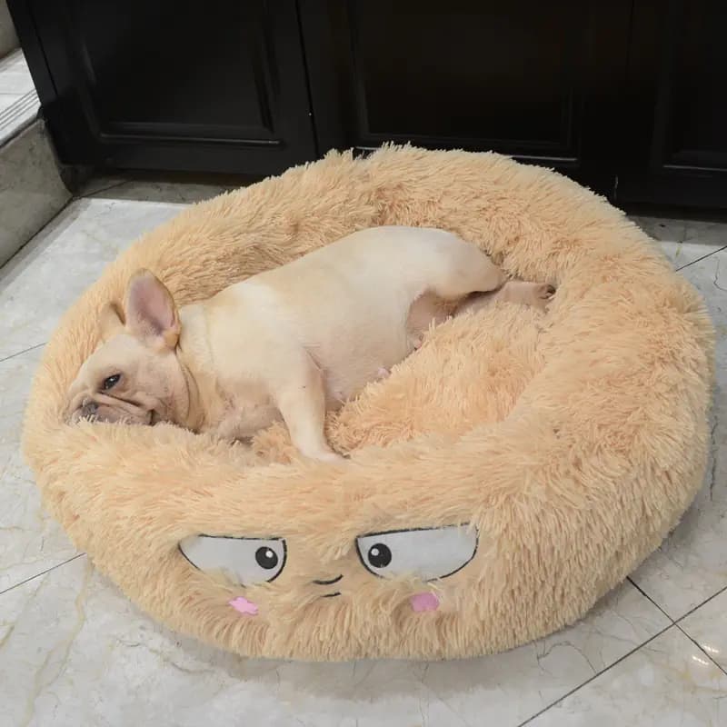 Round Cat and Dog Bed - Pet Cushion and Supplies