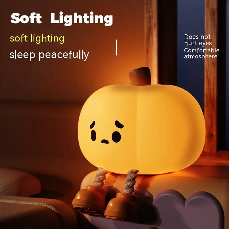 Halloween Pumpkin Silicone Touch Dimmable Night Light