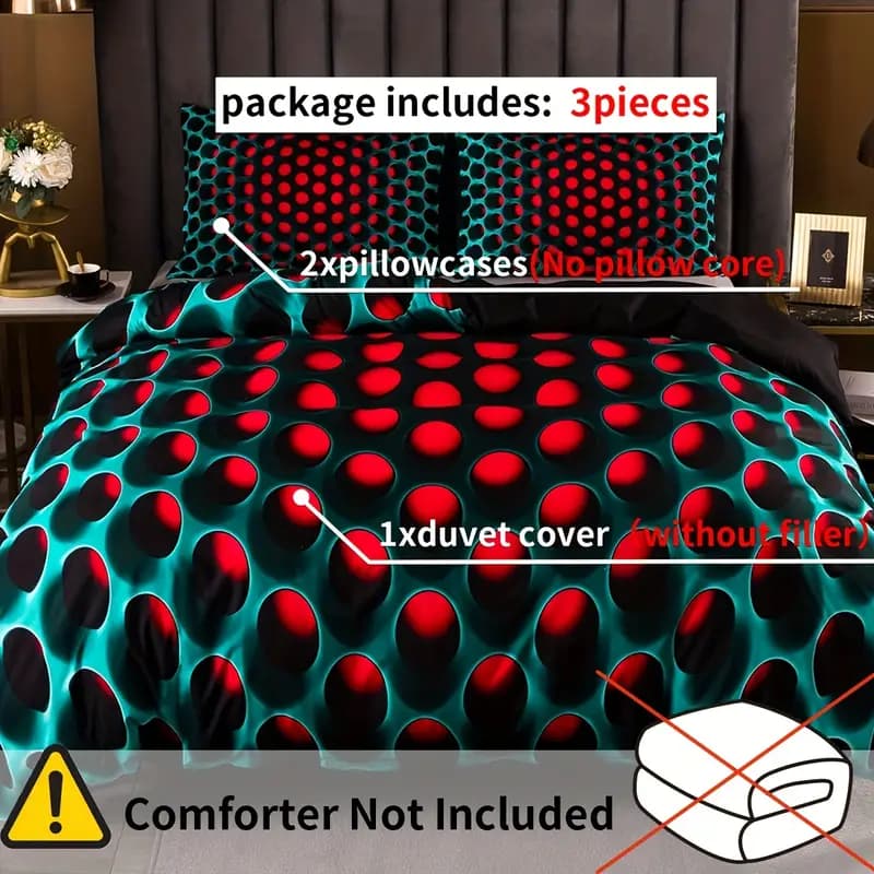 3pcs Y2K Stereoscopic Bedding Set with Duvet Cover