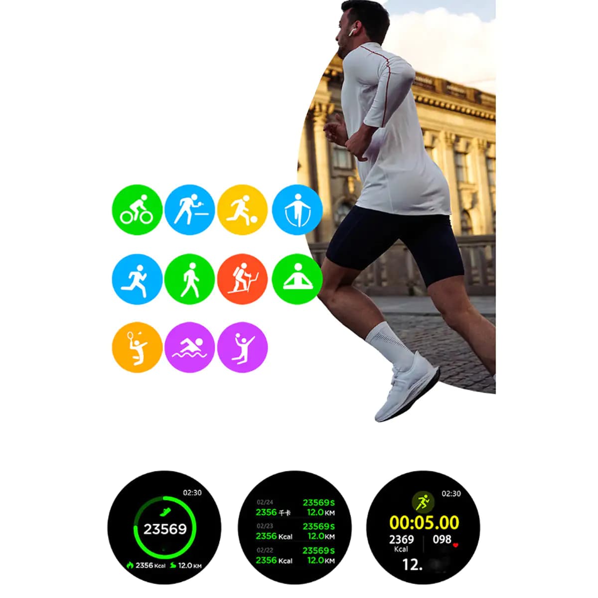 Smart Watch Round Face Health Monitoring and Activity Tracker