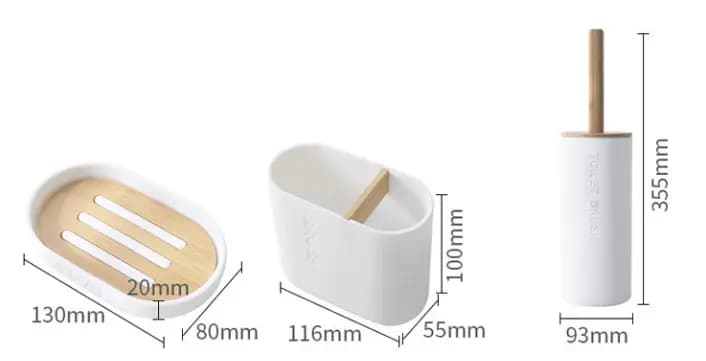 Bamboo Toothbrush Holder and Bathroom Accessories Set