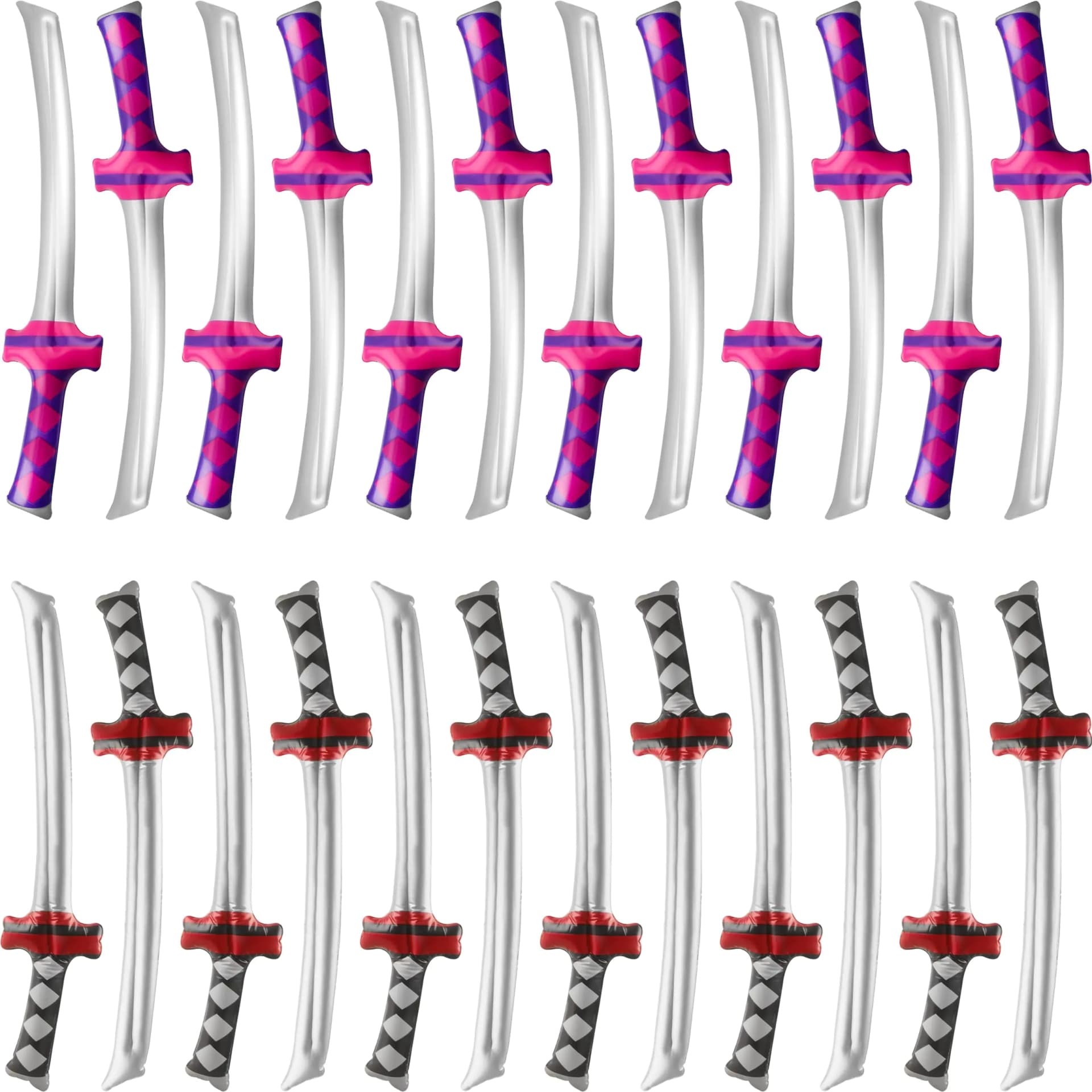 Inflatable Ninja Swords Assorted Colors 24 Pack