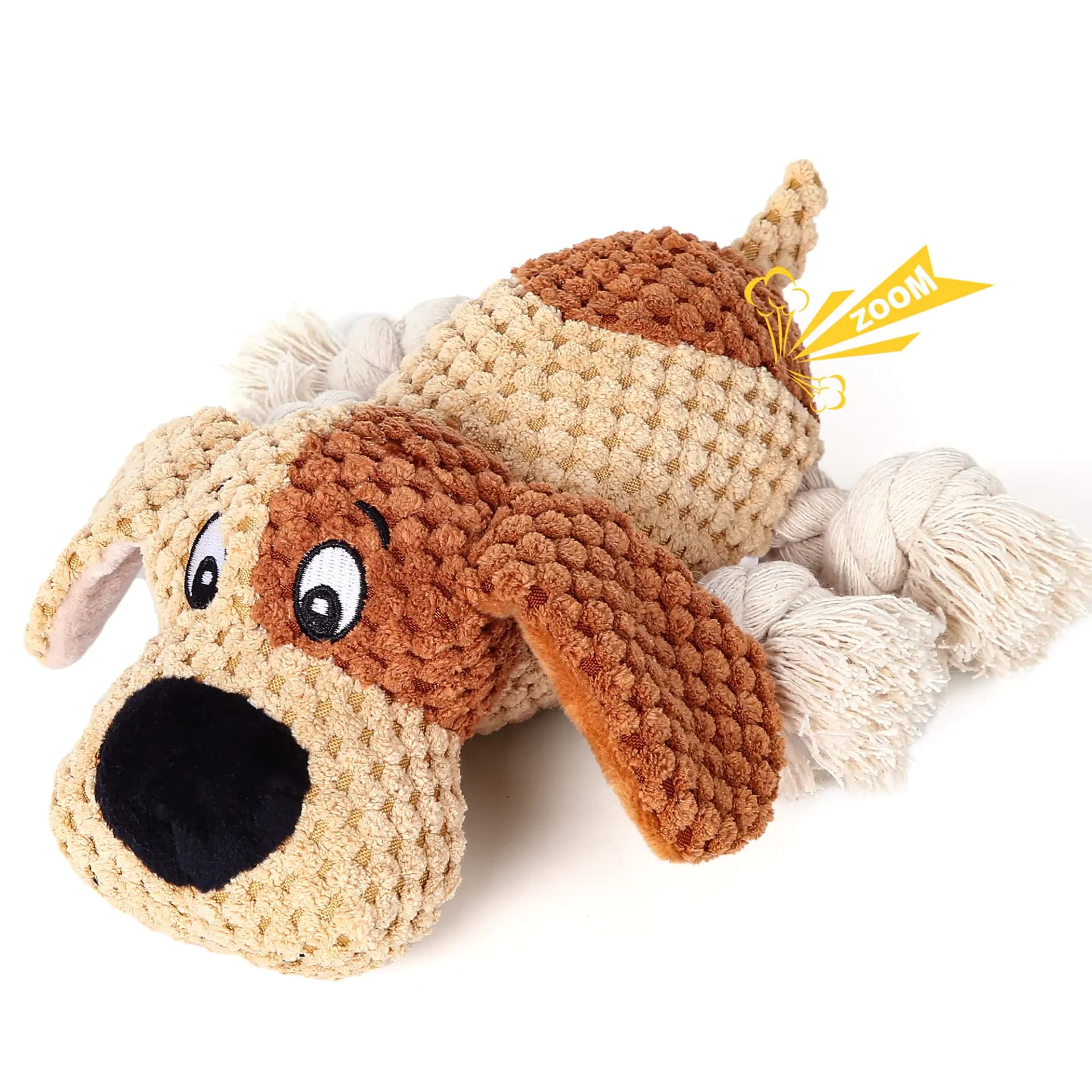 Squeaky Plush Dog Toy With Crinkle
