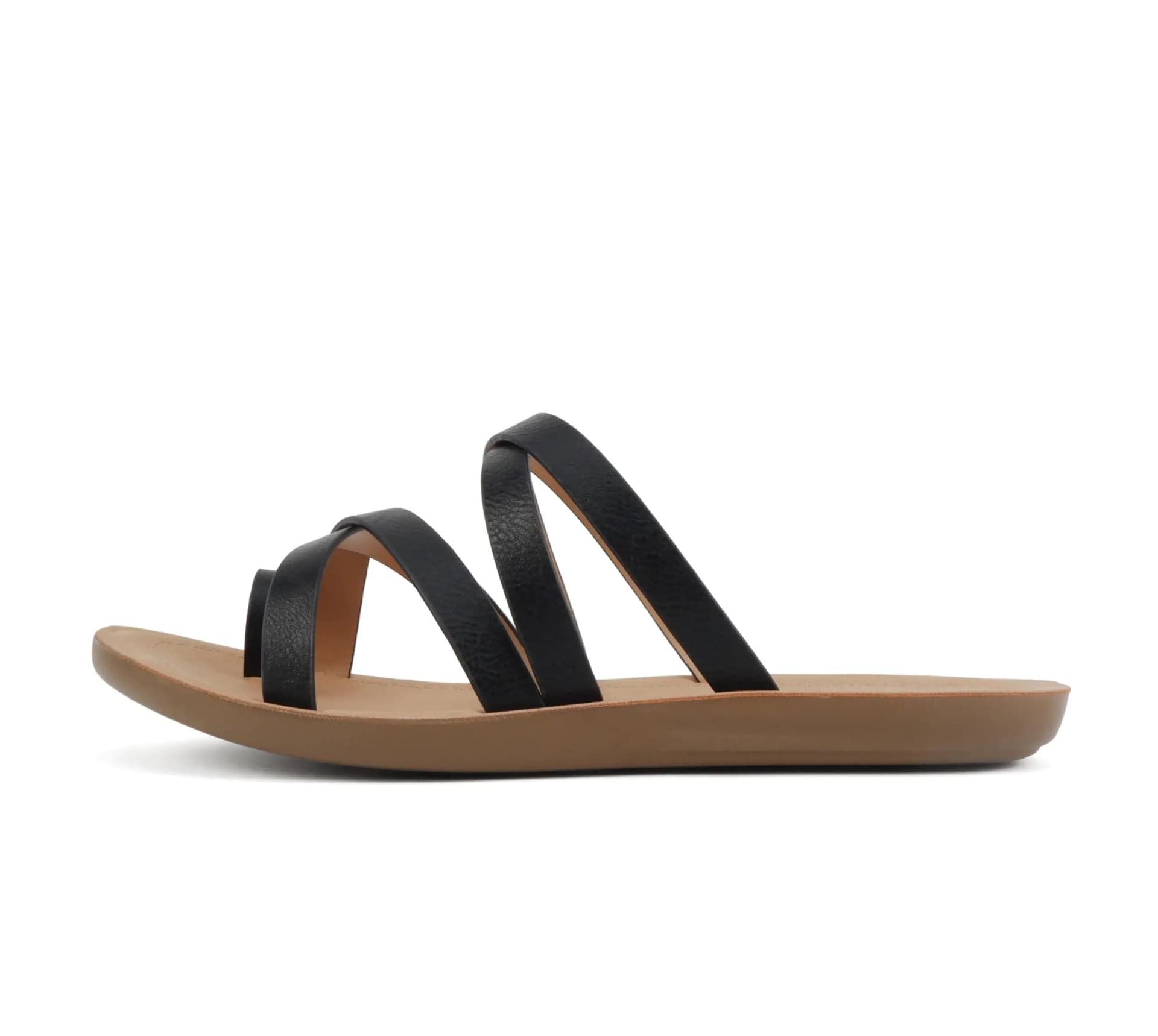 Black Women's Comfortable Slip-On Flat Sandals