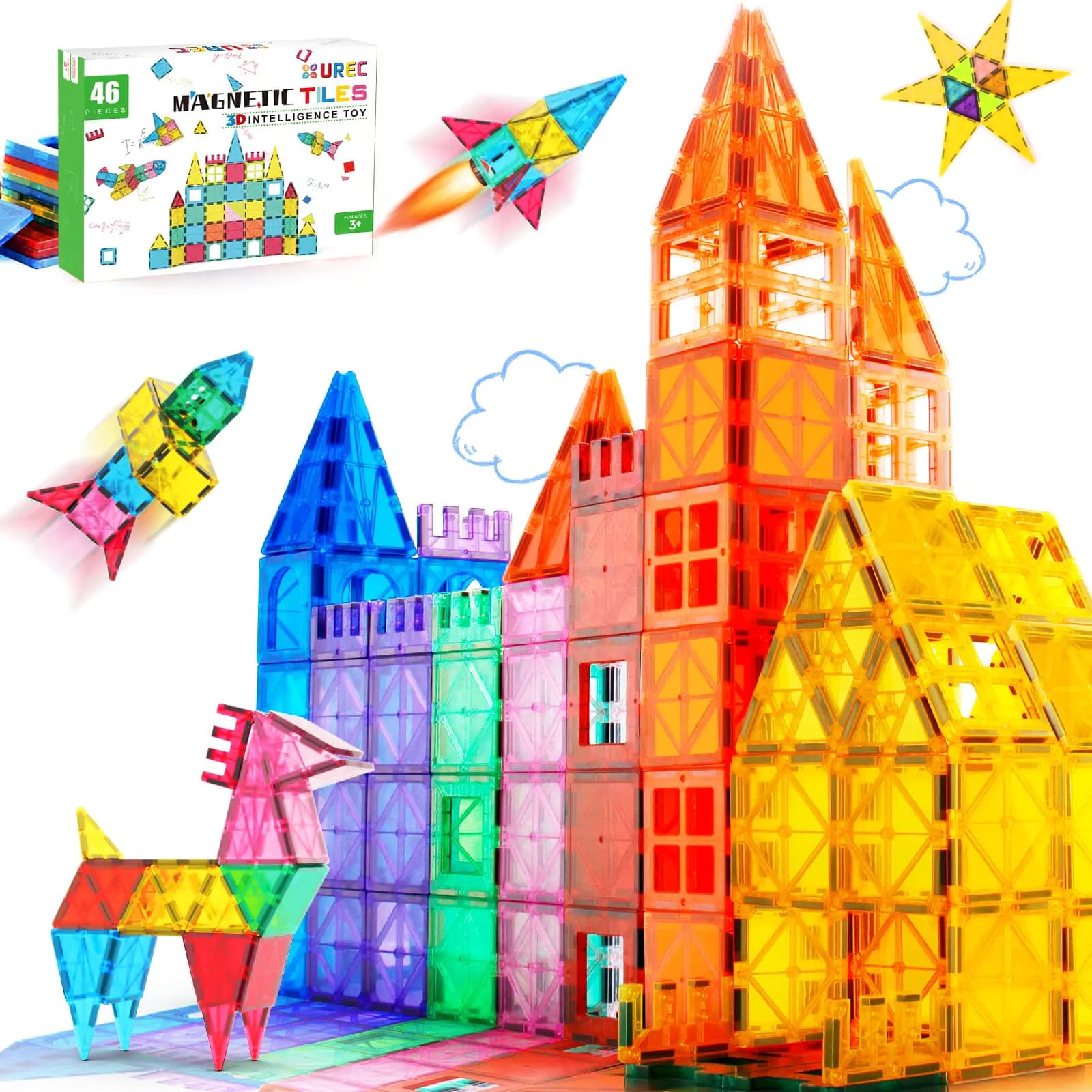 Magnetic Tiles Building Blocks for Kids