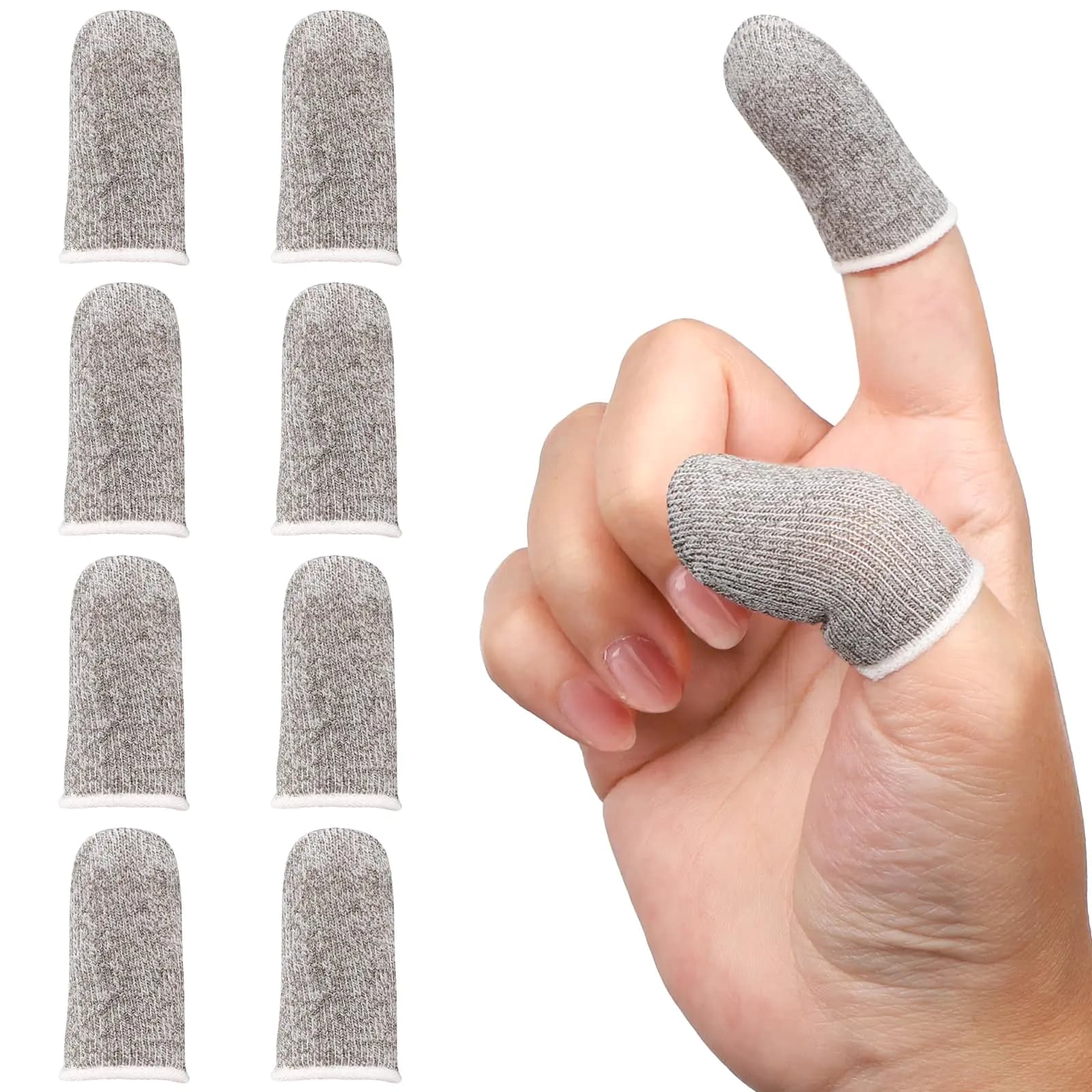 Anti-Sweat Gaming Finger Sleeves Light Grey