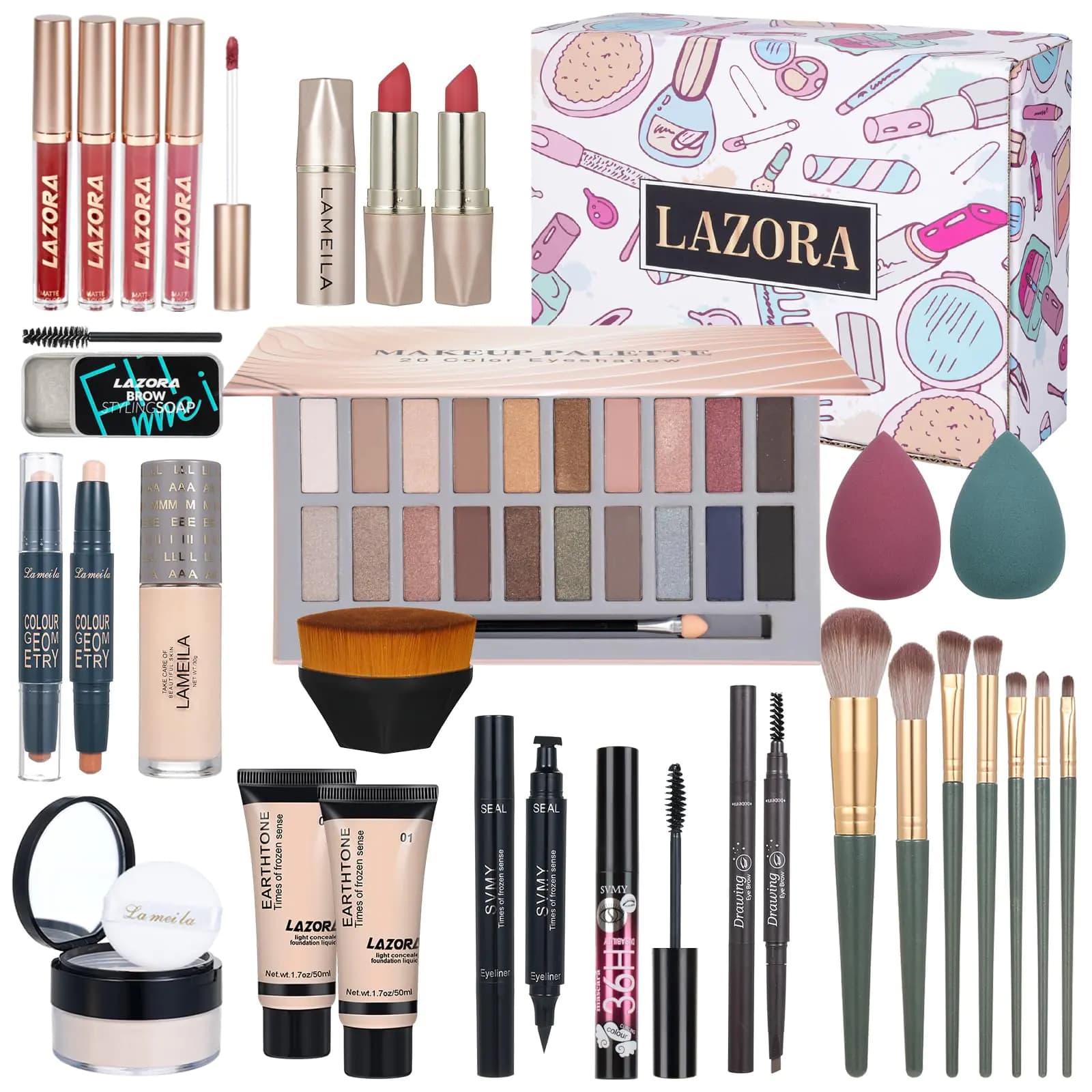 Makeup Kit for Women with 20 Color Eyeshadow