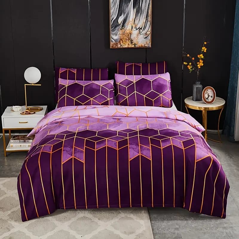 Stylish Retro Microfiber Bedding Set for Bedroom Upgrade