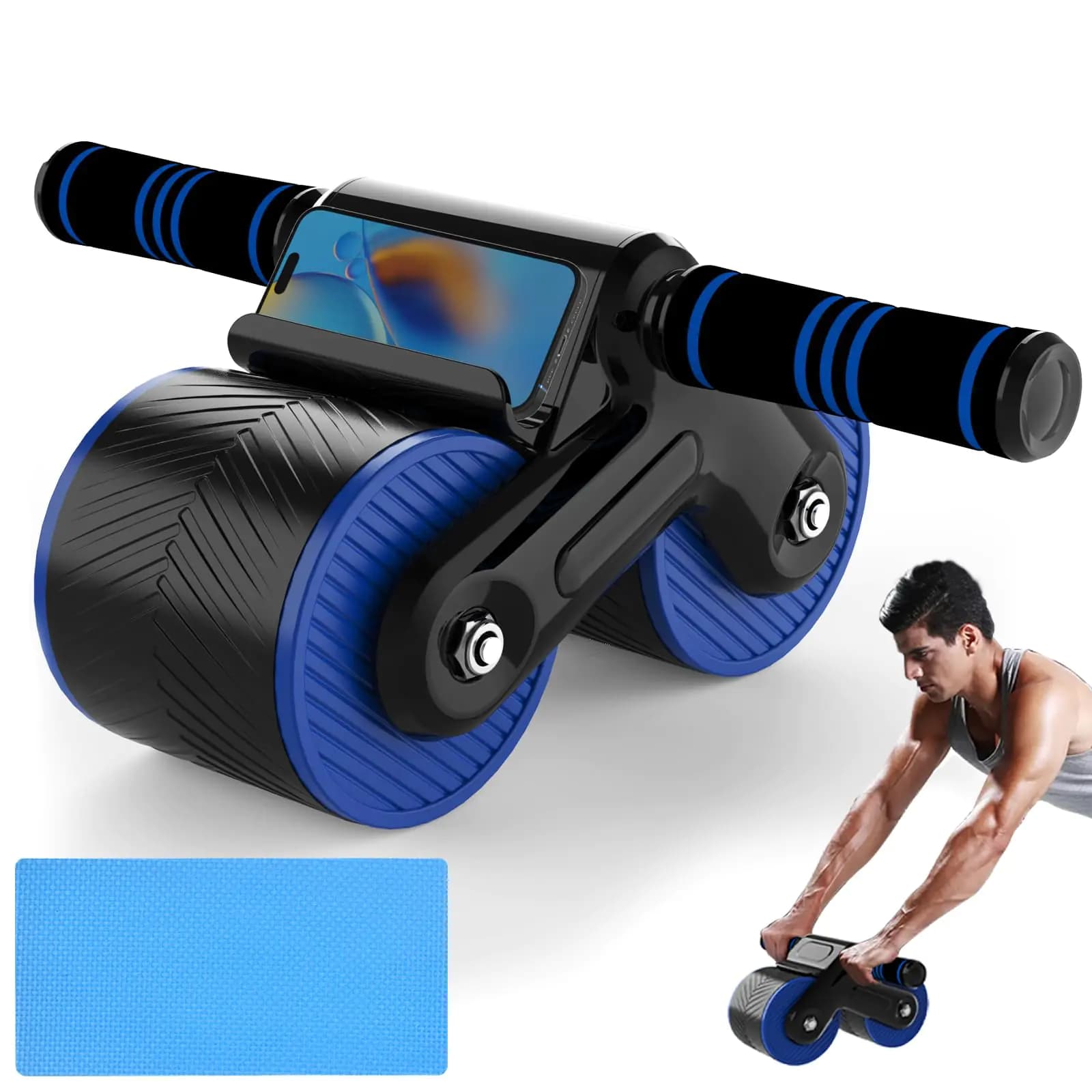 Auto Rebound Ab Roller with Kneeling Mat