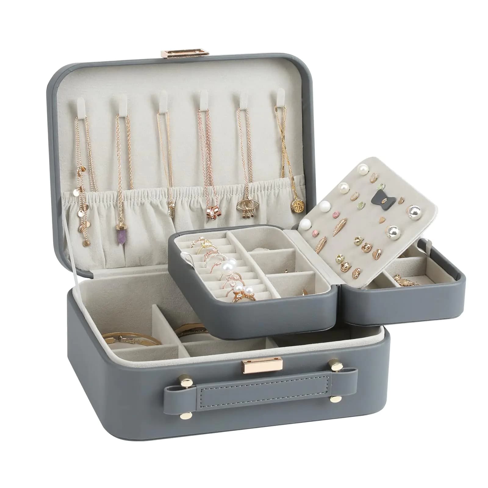 Travel Jewelry Case Organizer with Handle